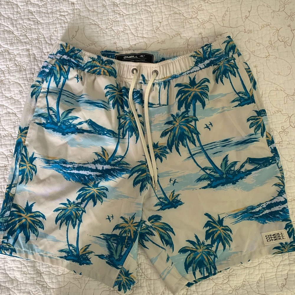 O'Neill Blue and White Tropical Board Shorts